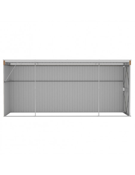 Capanno Giardino a Parete Marrone 118x382x178cm Acciaio Zincato
