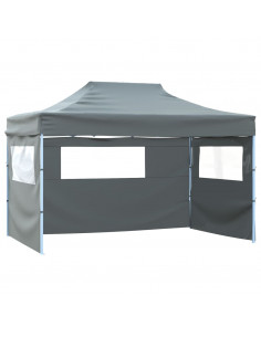 Tenda Pieghevole con 3 Pareti 3x4,5 m Antracite 2