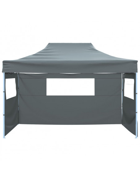 Tenda Pieghevole con 3 Pareti 3x4,5 m Antracite