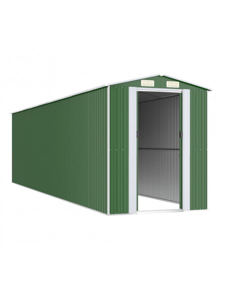 Capanno da Giardino Verde 192x772x223 cm Acciaio Zincato