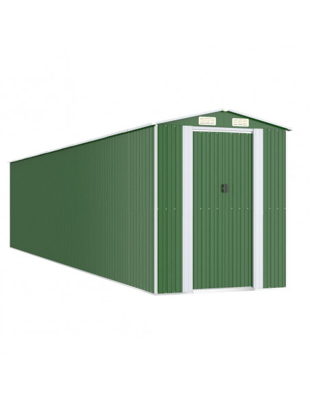 Capanno da Giardino Verde 192x938x223 cm Acciaio Zincato