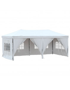 Tenda per Feste Pieghevole con Pareti Laterali Bianco 3x6 m 2
