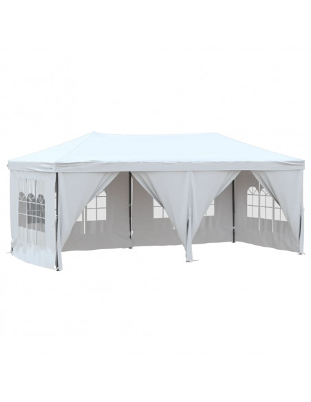 Tenda per Feste Pieghevole con Pareti Laterali Bianco 3x6 m