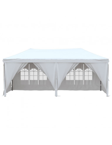 Tenda per Feste Pieghevole con Pareti Laterali Bianco 3x6 m
