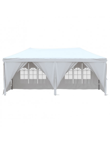 Tenda per Feste Pieghevole con Pareti Laterali Bianco 3x6 m