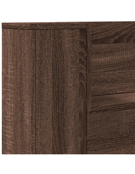 Testiera con Contenitore a LED Rovere Marrone 180x16,5x103,5 cm