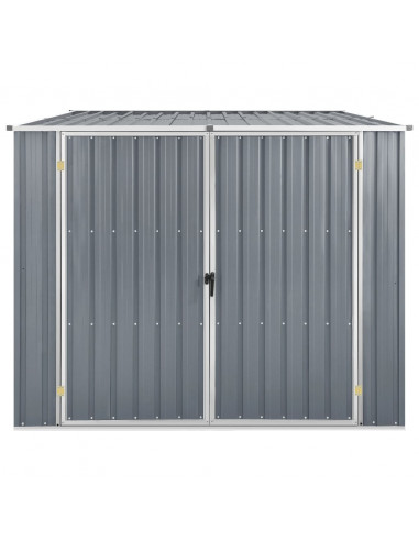 Capanno da Giardino Grigio 195x198x159 cm in Acciaio Zincato
