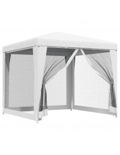 Tendone per Feste con 4 Pareti in Rete 2,5x2,5 m Bianco 2