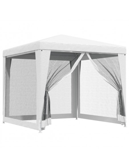 Tendone per Feste con 4 Pareti in Rete 2,5x2,5 m Bianco
