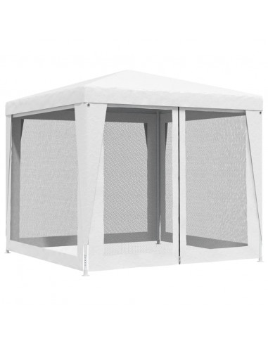 Tendone per Feste con 4 Pareti in Rete 2,5x2,5 m Bianco