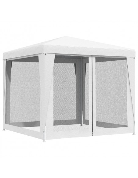 Tendone per Feste con 4 Pareti in Rete 2,5x2,5 m Bianco