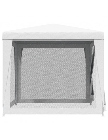 Tendone per Feste con 4 Pareti in Rete 2,5x2,5 m Bianco