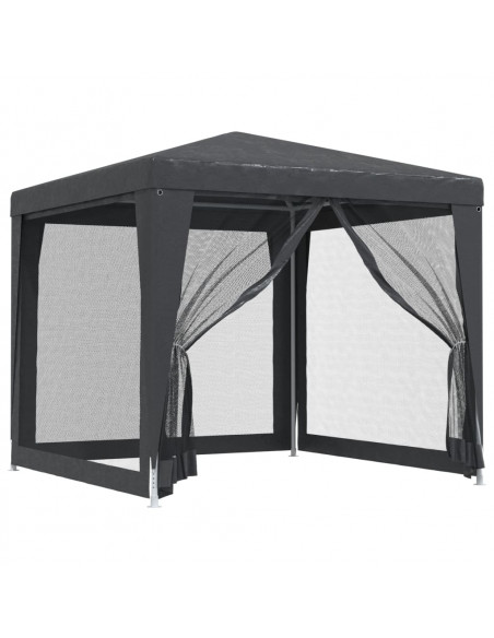 Tenda per Feste con 4 Pareti in Rete Antracite 2,5x2,5 m HDPE
