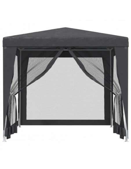 Tenda per Feste con 4 Pareti in Rete Antracite 2,5x2,5 m HDPE