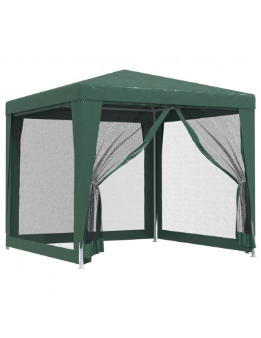Tenda per Feste 4 Pareti Laterali in Rete Verde 2,5x2,5m HDPE