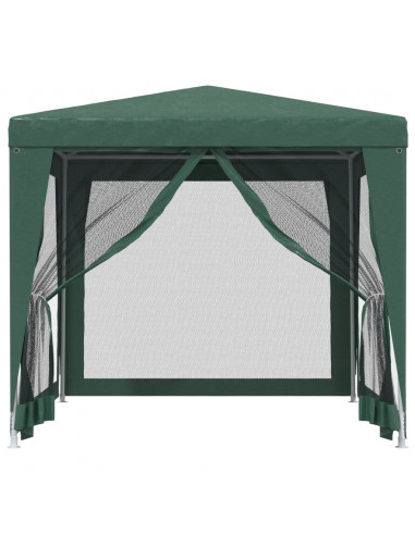 Tenda per Feste 4 Pareti Laterali in Rete Verde 2,5x2,5m HDPE