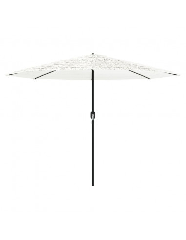 Ombrellone Giardino con Palo in Acciaio Bianco 324x324x247 cm