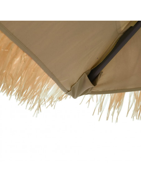 Ombrellone Giardino LED e Palo in Acciaio Marrone 223x223x231cm