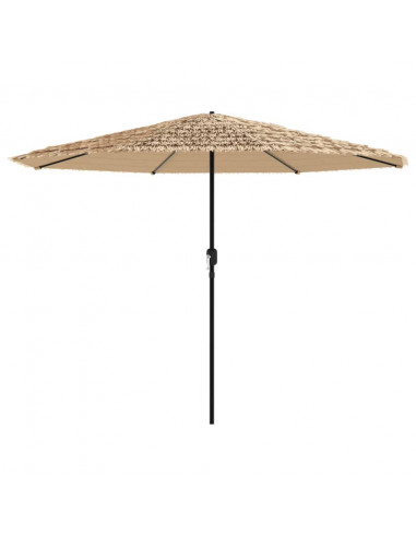 Ombrellone Giardino con Palo in Acciaio Marrone 324x324x247 cm