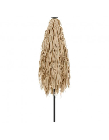 Ombrellone Giardino LED e Palo in Acciaio Marrone 288x288x225cm