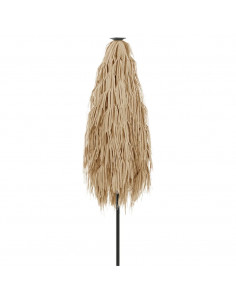 Ombrellone Giardino LED e Palo in Acciaio Marrone 268x268x226cm 2