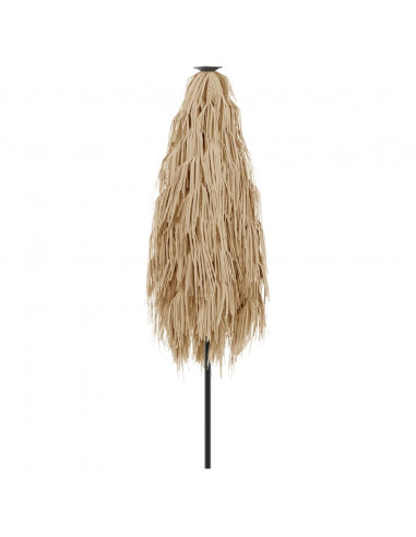 Ombrellone Giardino LED e Palo in Acciaio Marrone 268x268x226cm