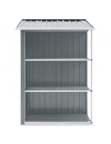 Capanno da Giardino con Scaffali Grigio 205x130x183 cm in Ferro
