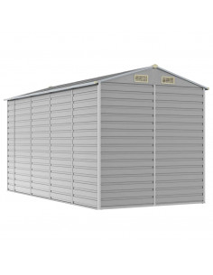 Capanno da Giardino Grigio Chiaro 191x385x198cm Acciaio Zincato 2
