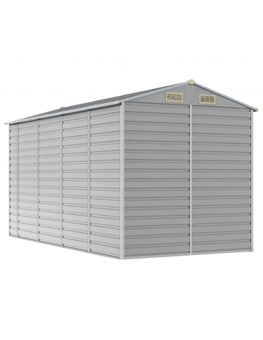 Capanno da Giardino Grigio Chiaro 191x385x198cm Acciaio Zincato