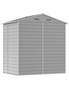 Capanno da Giardino Grigio Chiaro 191x130x198cm Acciaio Zincato 2