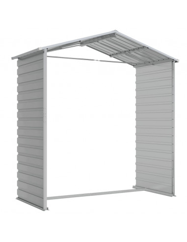 Capanno da Giardino Grigio Chiaro 191x130x198cm Acciaio Zincato