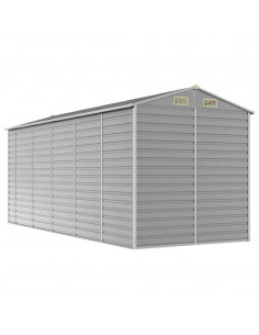 Capanno da Giardino Grigio Chiaro 191x470x198cm Acciaio Zincato 2