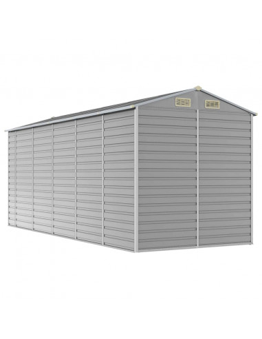 Capanno da Giardino Grigio Chiaro 191x470x198cm Acciaio Zincato