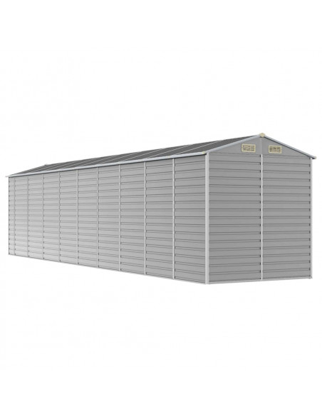 Capanno da Giardino Grigio Chiaro 191x810x198cm Acciaio Zincato
