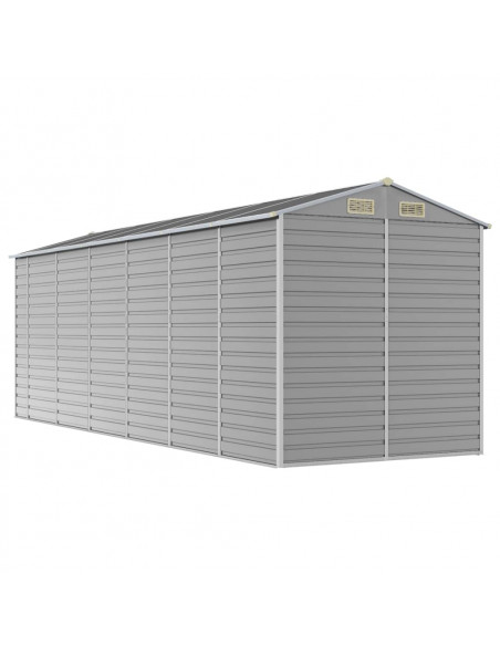 Capanno da Giardino Grigio Chiaro 191x555x198cm Acciaio Zincato