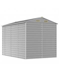 Capanno da Giardino Grigio Chiaro 191x300x198cm Acciaio Zincato 2