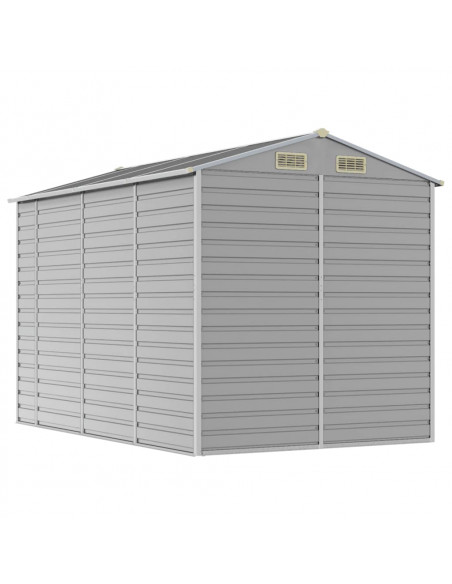 Capanno da Giardino Grigio Chiaro 191x300x198cm Acciaio Zincato
