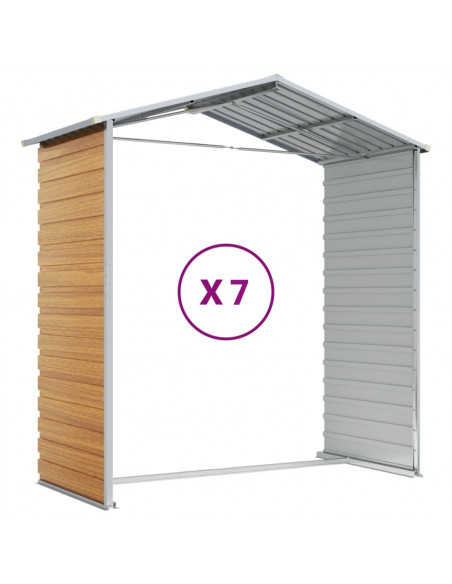 Capanno Giardino Marrone Chiaro 191x640x198cm Acciaio Zincato