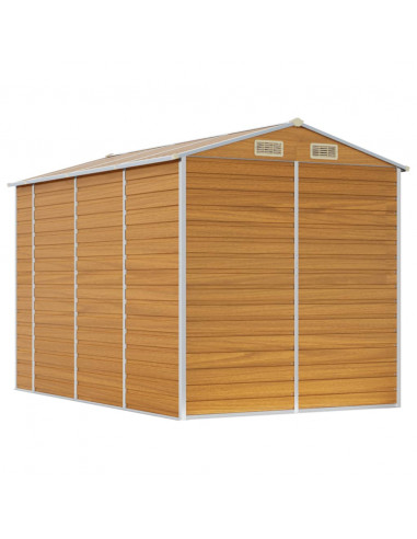 Capanno Giardino Marrone Chiaro 191x300x198cm Acciaio Zincato