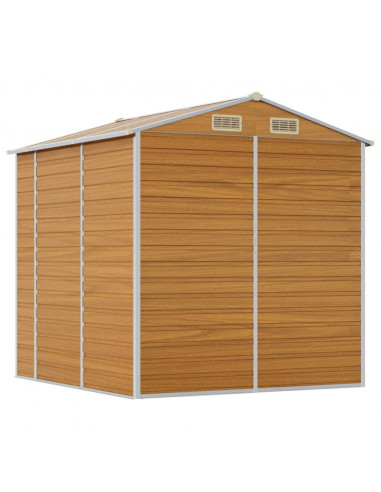 Capanno Giardino Marrone Chiaro 191x215x198cm Acciaio Zincato