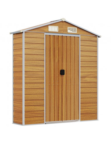 Capanno Giardino Marrone Chiaro 191x470x198cm Acciaio Zincato