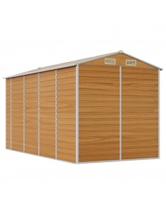 Capanno Giardino Marrone Chiaro 191x385x198cm Acciaio Zincato 2