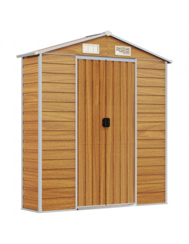 Capanno Giardino Marrone Chiaro 191x385x198cm Acciaio Zincato