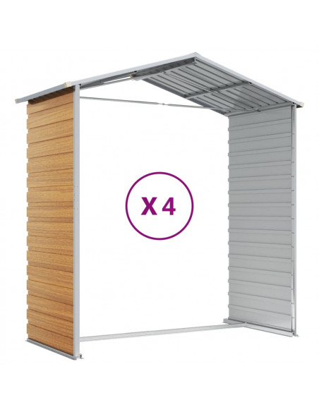 Capanno Giardino Marrone Chiaro 191x385x198cm Acciaio Zincato