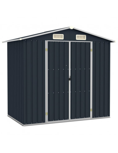 Capanno da Giardino Antracite 205x129x183 cm in Acciaio Zincato