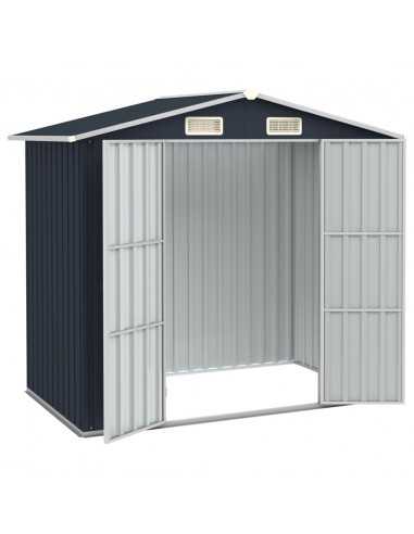 Capanno da Giardino Antracite 205x129x183 cm in Acciaio Zincato