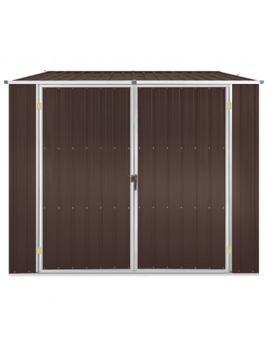 Capanno da Giardino Marrone 195x198x159 cm in Acciaio Zincato