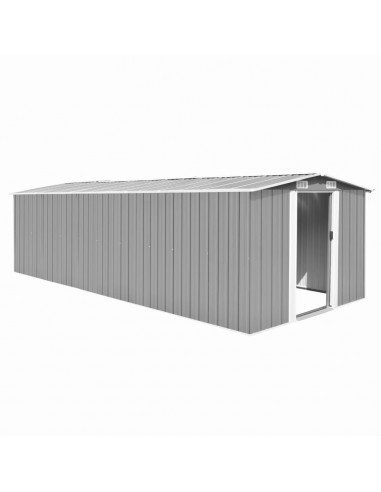 Casetta da Giardino 257x580x181 cm in Metallo Grigio