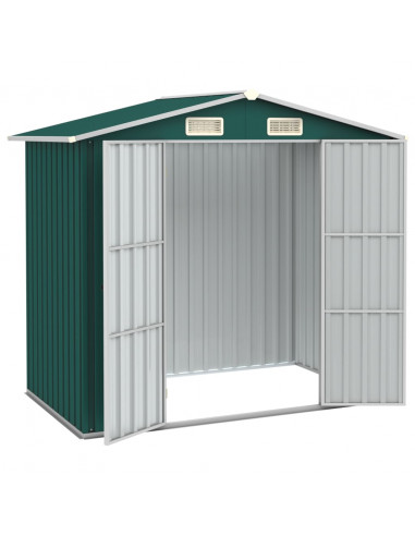 Capanno da Giardino Verde 205x129x183 cm in Acciaio Zincato