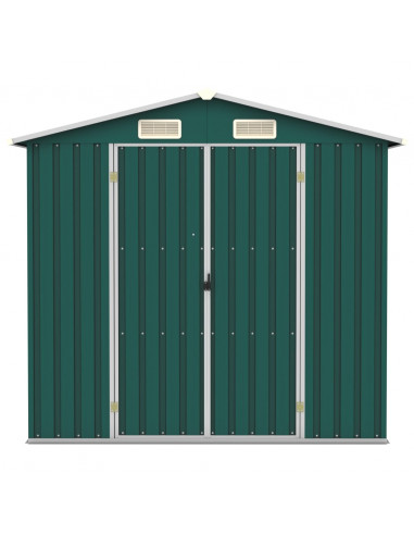 Capanno da Giardino Verde 205x129x183 cm in Acciaio Zincato